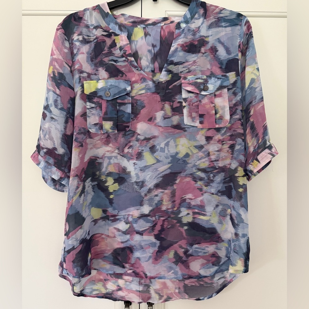 Two By Vince Camuto Watercolor Top Sz L